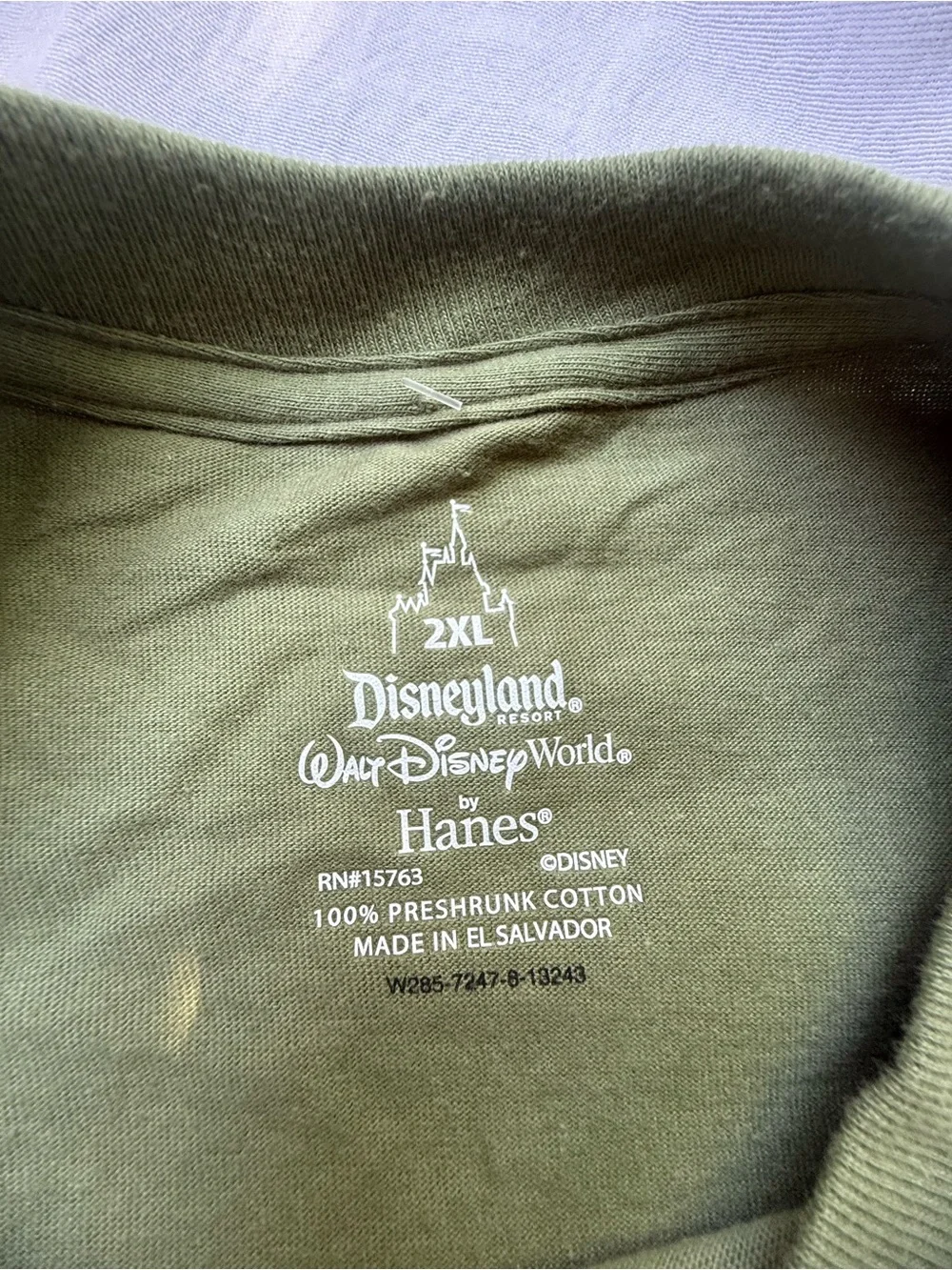 Size 2X Disneyland Grumpy Dopey Dwarf Graphic Olive Green Men’s T-Shirt